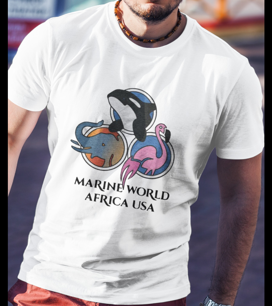 MARINE WORLD AFRICA USA ORCA ELEPHANT FLAMINGO T-Shirt