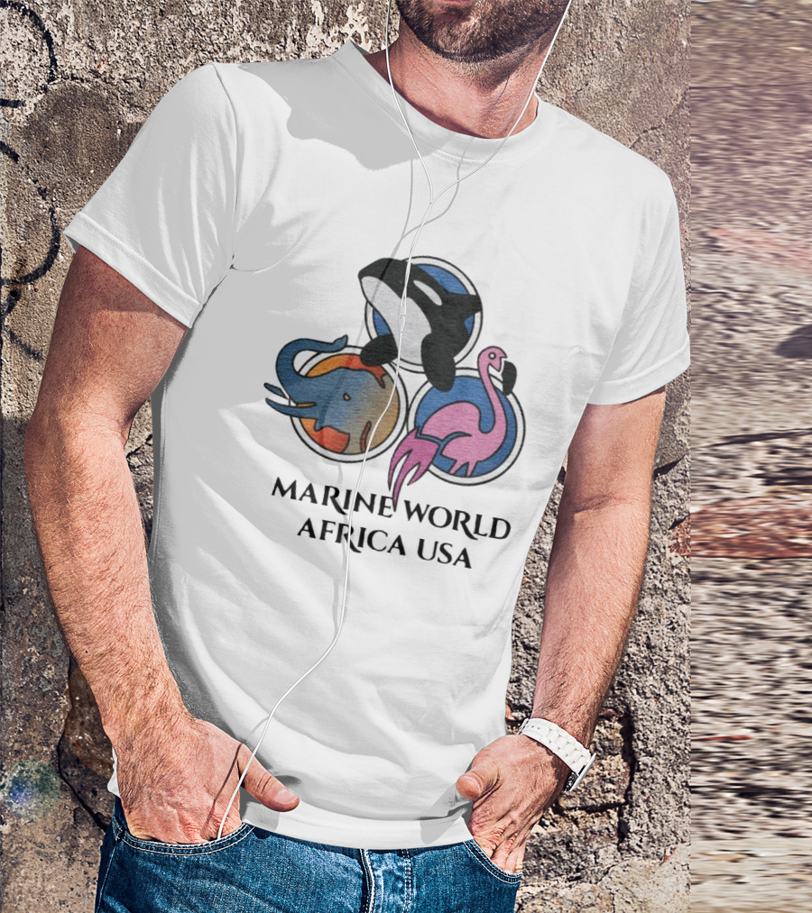 MARINE WORLD AFRICA USA ORCA ELEPHANT FLAMINGO T-Shirt