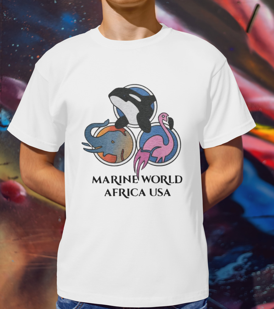 MARINE WORLD AFRICA USA ORCA ELEPHANT FLAMINGO T-Shirt