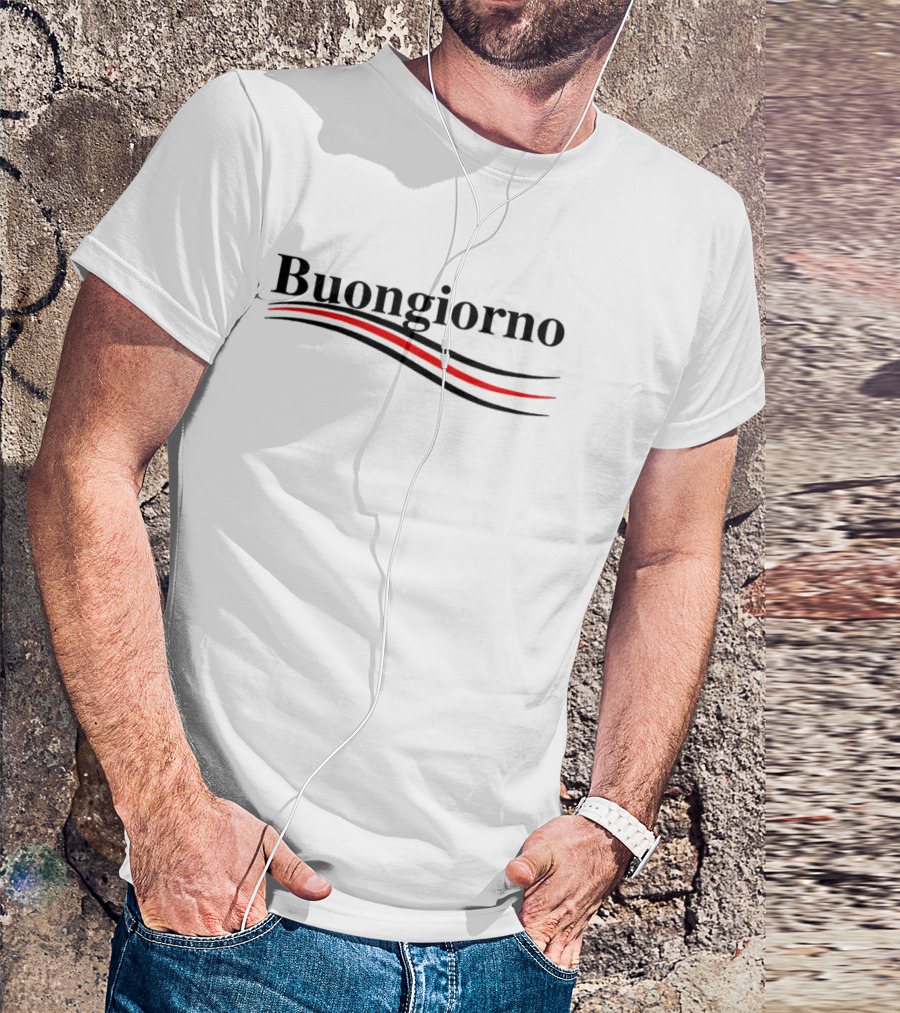 Buongiorno Red And Black Wave T-Shirt