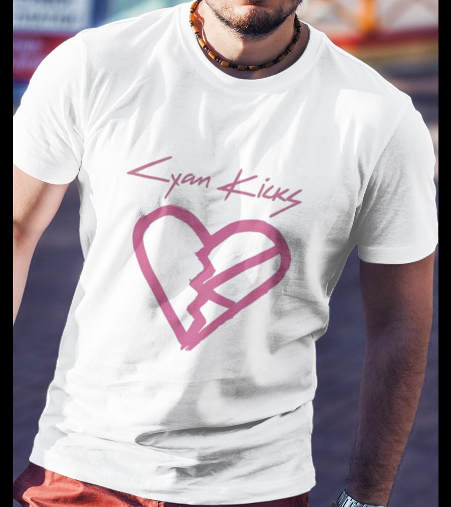 Cyan Kicks Broken Heart Mockup T-Shirt