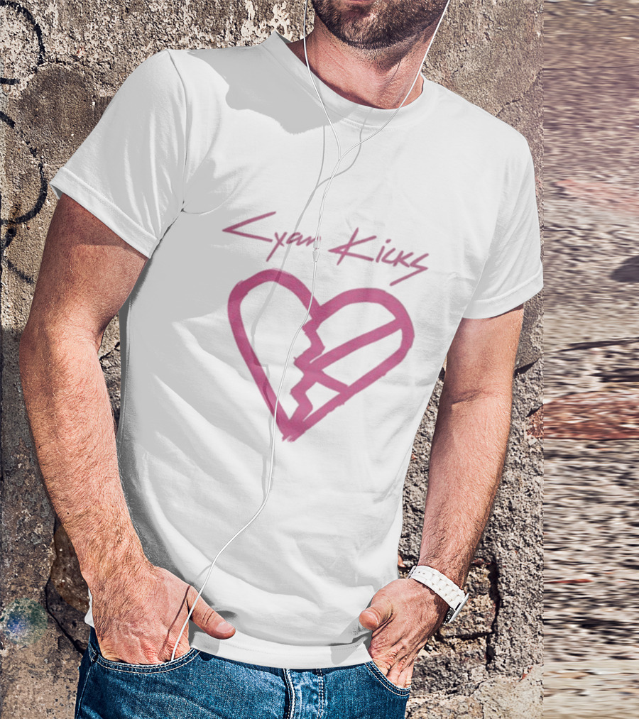 Cyan Kicks Broken Heart Mockup T-Shirt