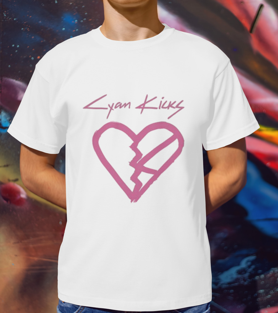 Cyan Kicks Broken Heart Mockup T-Shirt