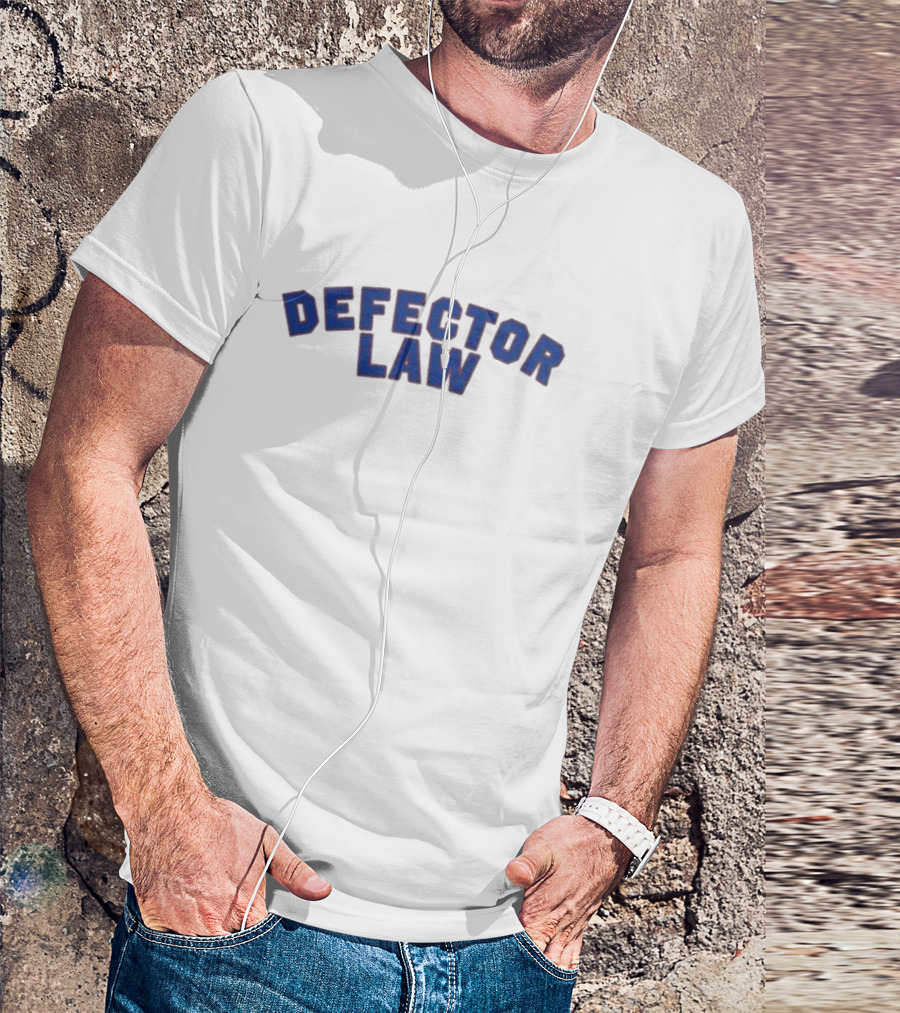 Defector Law Navy Blue Arched Text T-Shirt