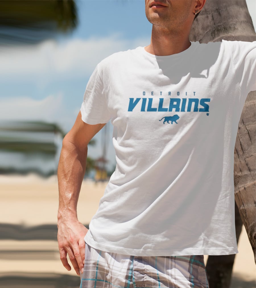 DETROIT VILLAINS Blue Lion T-Shirt