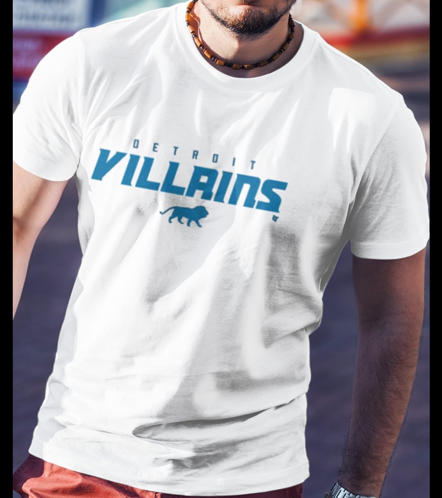 DETROIT VILLAINS Blue Lion T-Shirt