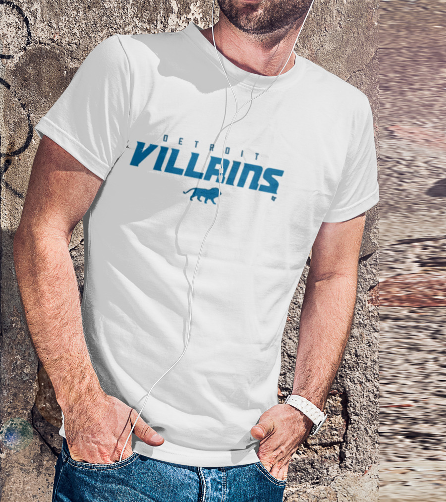 DETROIT VILLAINS Blue Lion T-Shirt