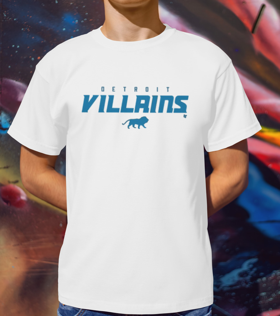 DETROIT VILLAINS Blue Lion T-Shirt