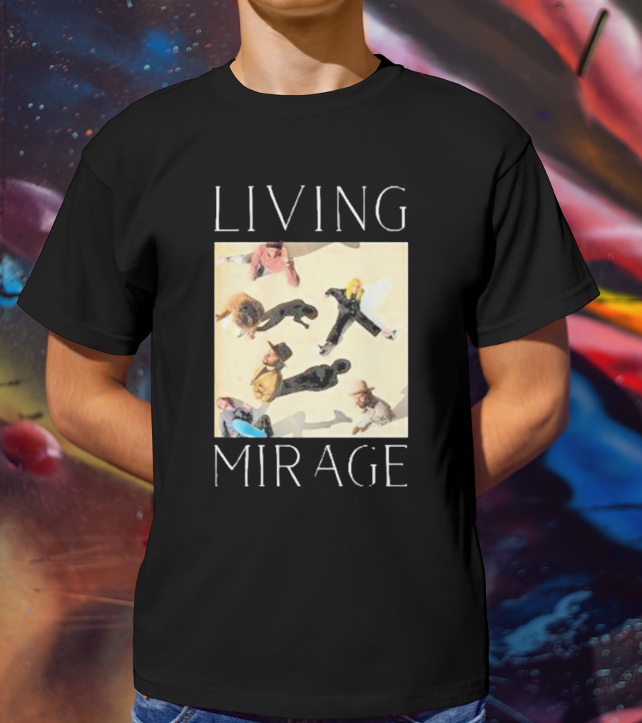 LIVING MIRAGE Album Cover With Band Members Aerial View T-Shirt