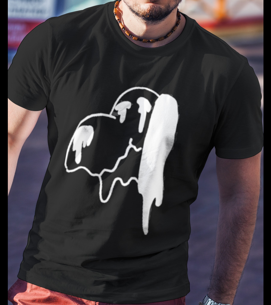 Snoopy Melting Drip Black White T-Shirt