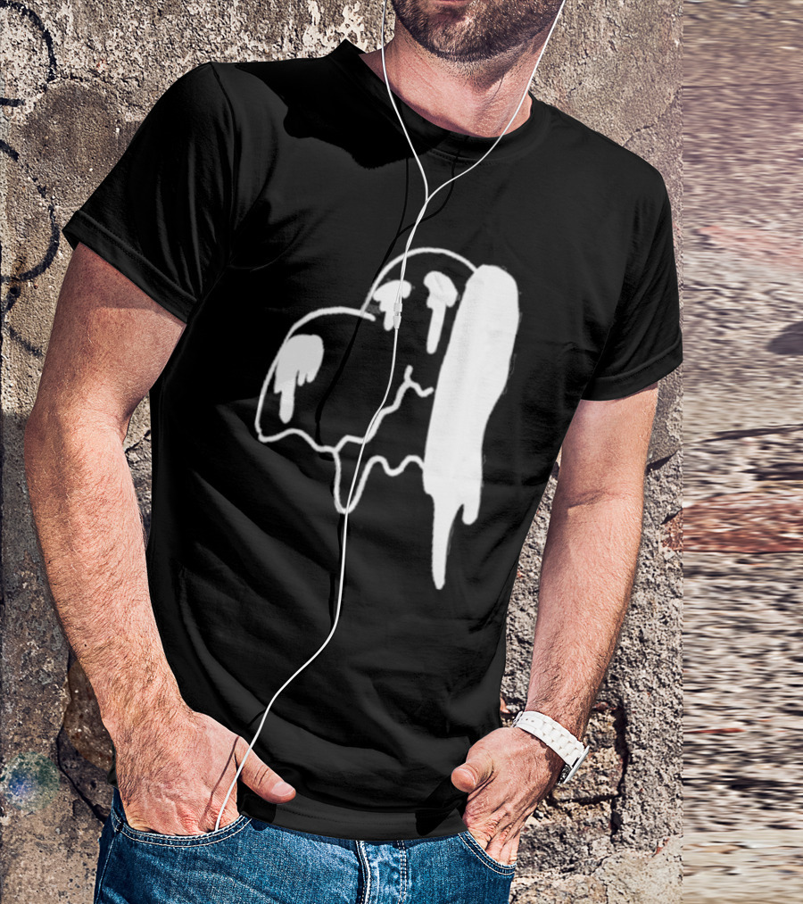 Snoopy Melting Drip Black White T-Shirt