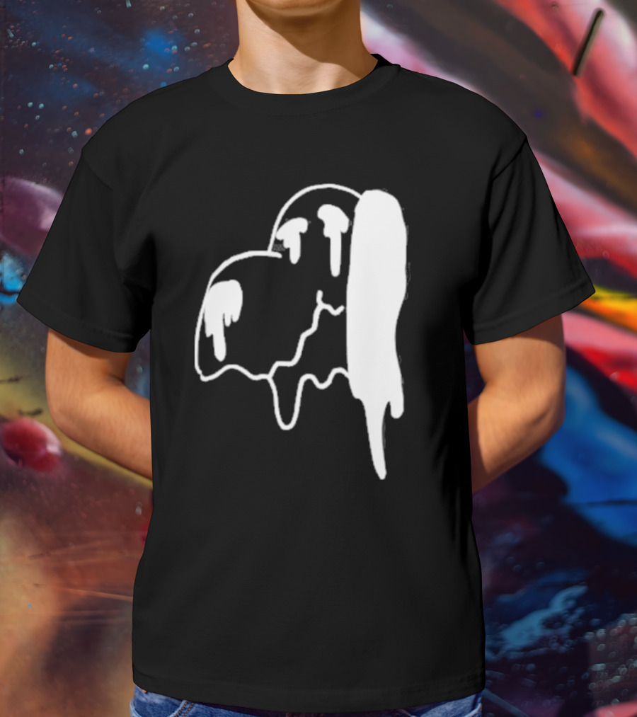 Snoopy Melting Drip Black White T-Shirt