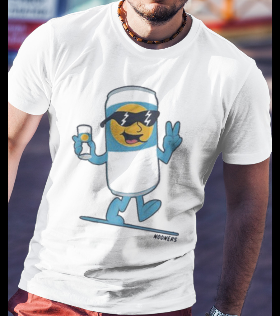 Nooners Cool Blue Drink Character Summer Vibes T-Shirt