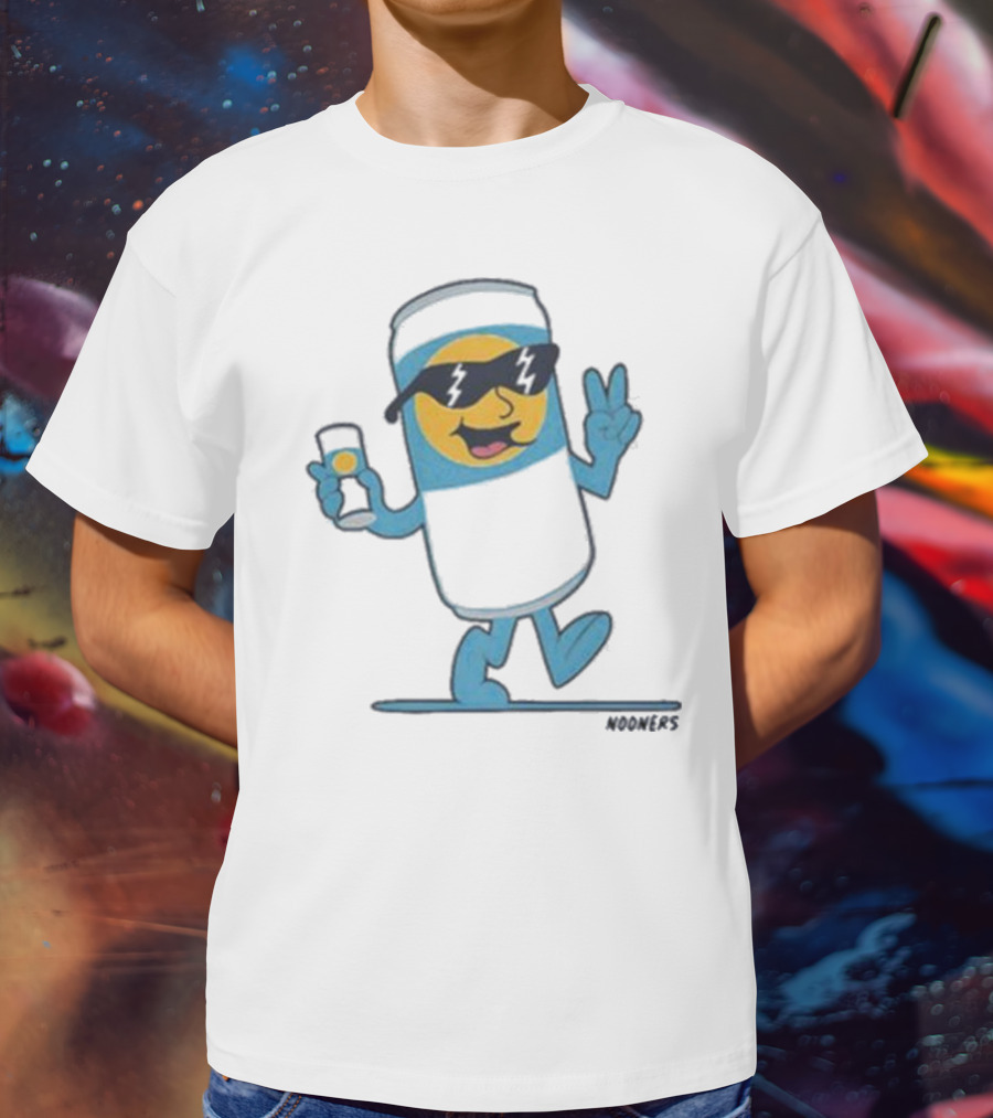 Nooners Cool Blue Drink Character Summer Vibes T-Shirt