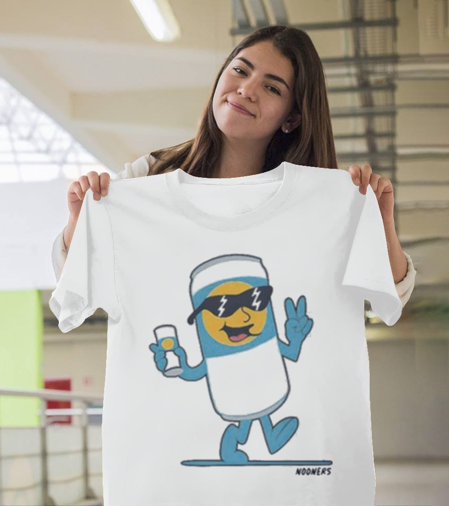 Nooners Cool Blue Drink Character Summer Vibes T-Shirt