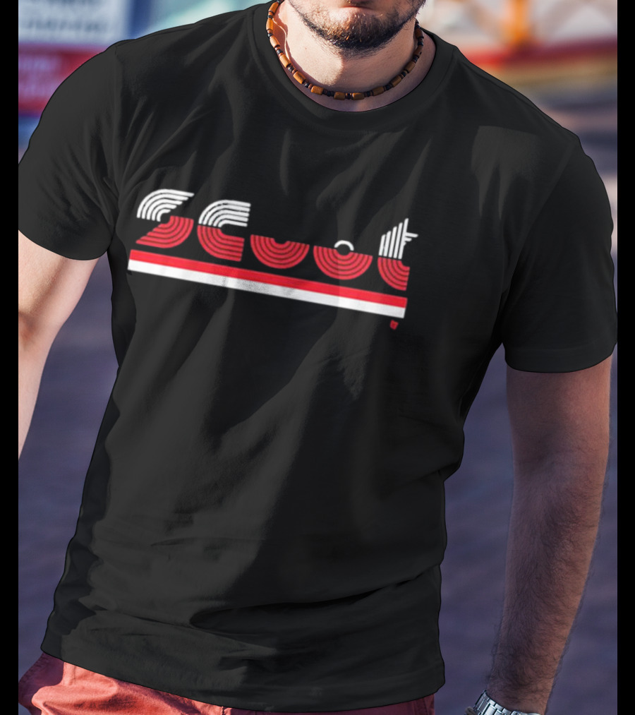 Scoot Portland 1977 Trail Blazers Retro Stripe T-Shirt