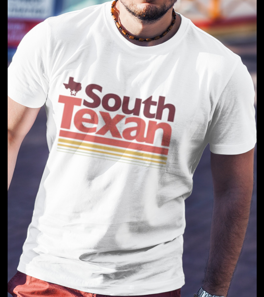 South Texan Retro Style With Texas Map Icon And Striped Accents T-Shirt