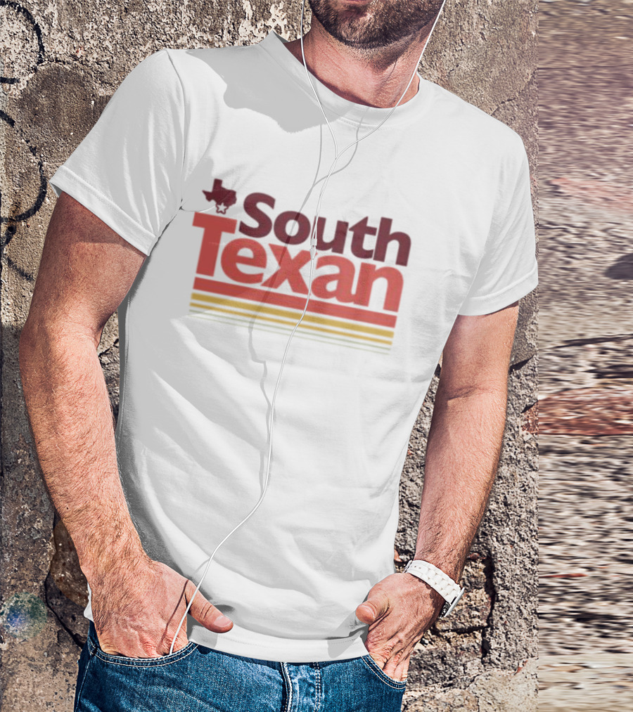 South Texan Retro Style With Texas Map Icon And Striped Accents T-Shirt