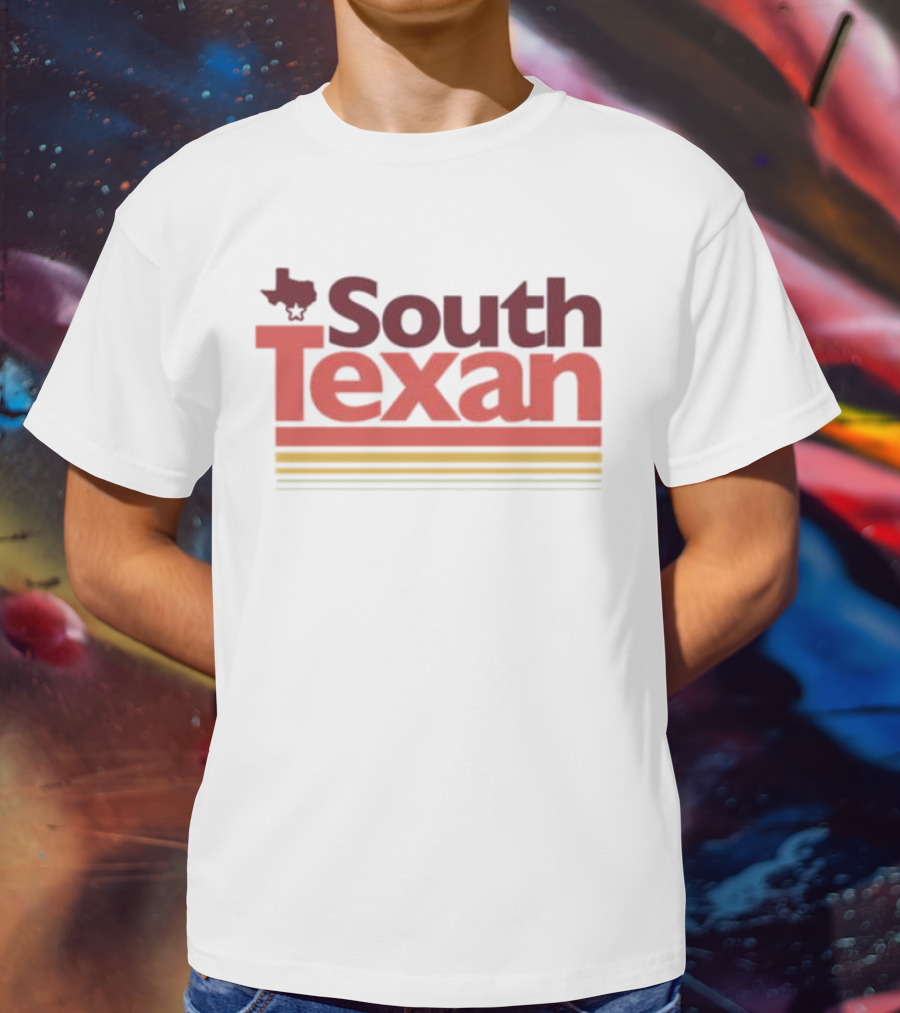 South Texan Retro Style With Texas Map Icon And Striped Accents T-Shirt