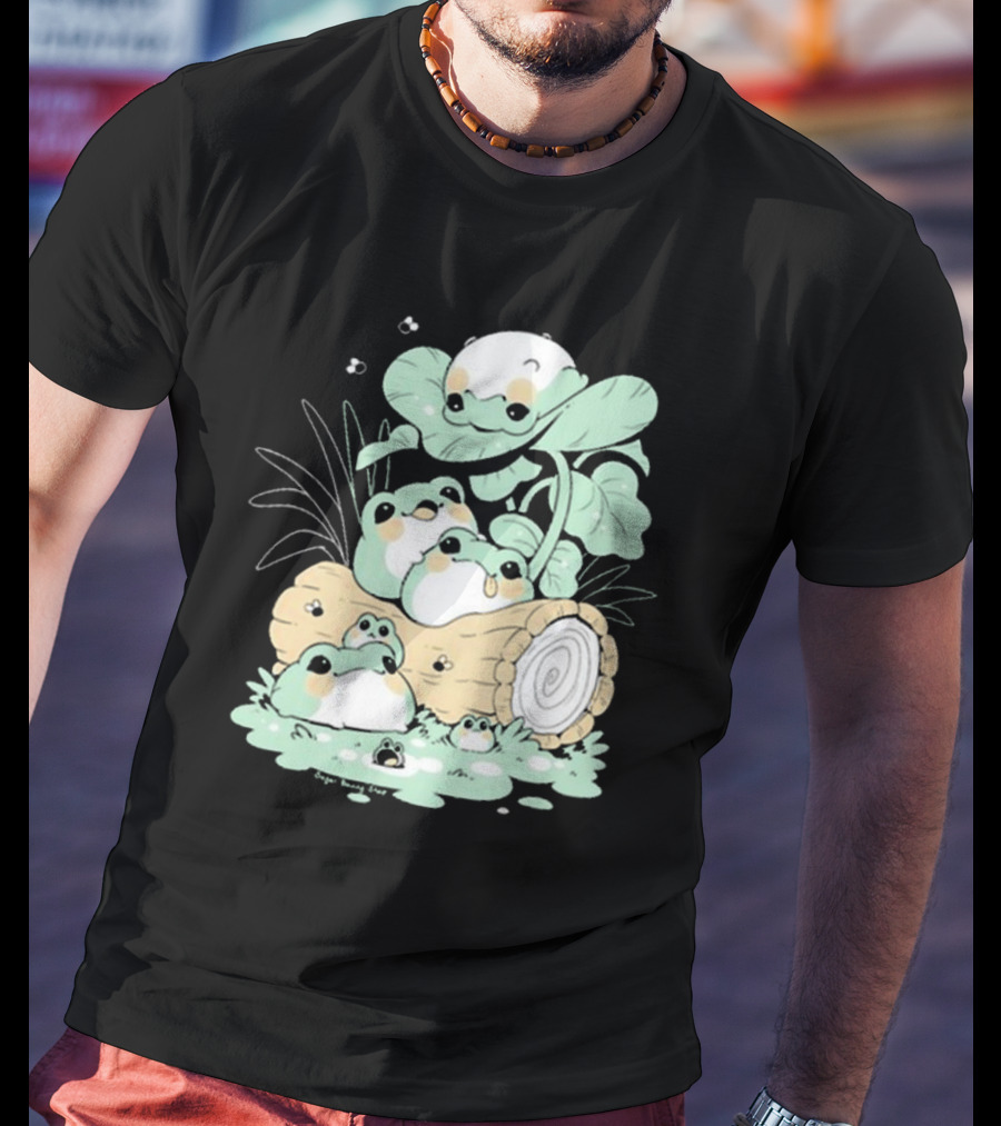 Sugar Bunny Shop Blob Frogs Log T-Shirt