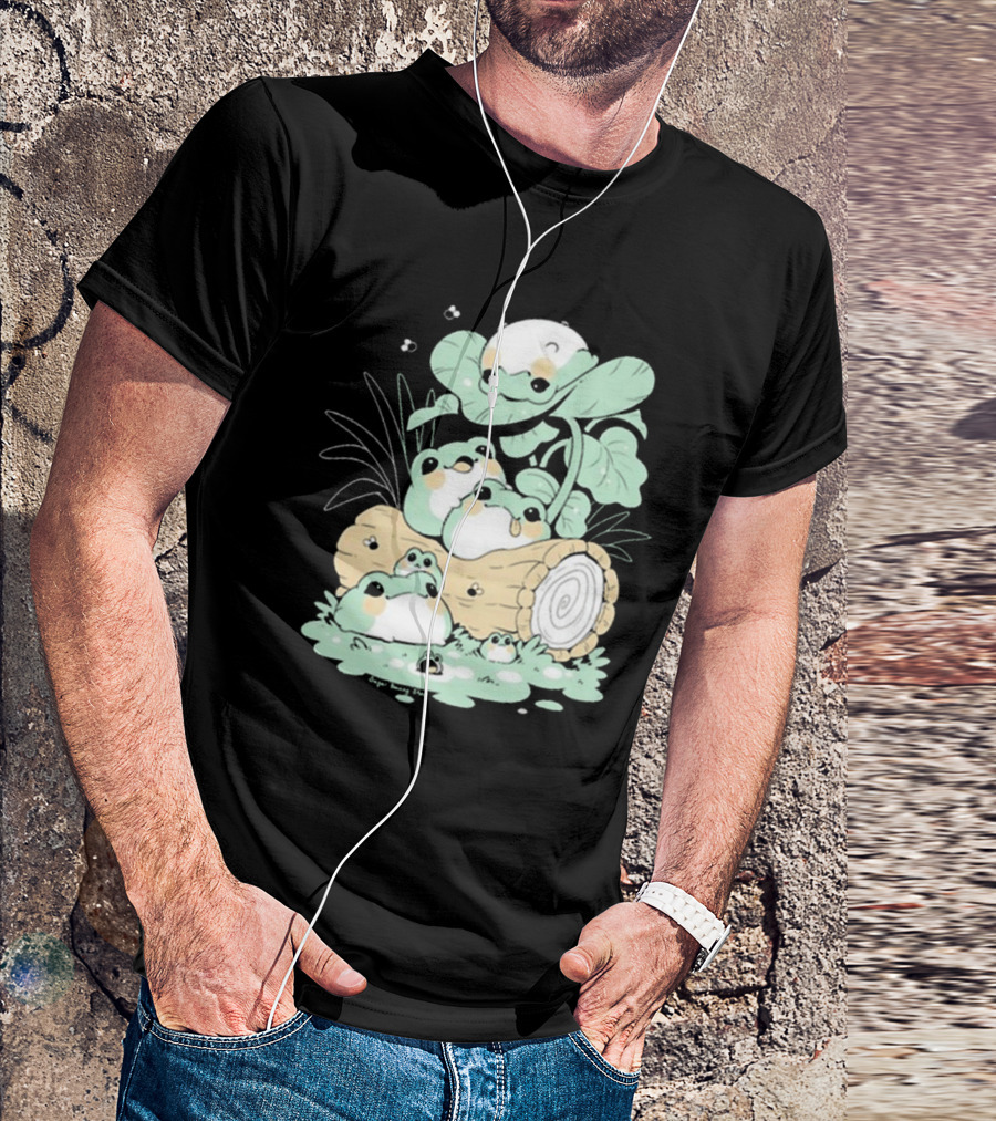 Sugar Bunny Shop Blob Frogs Log T-Shirt