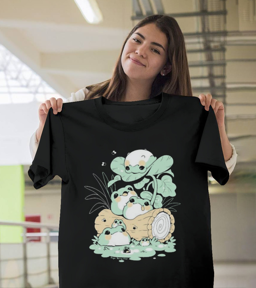 Sugar Bunny Shop Blob Frogs Log T-Shirt