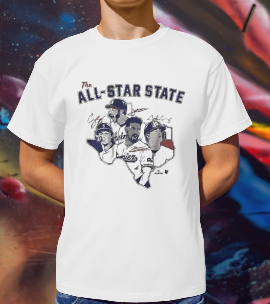 The All-Star State Baseball Signatures Texas T-Shirt