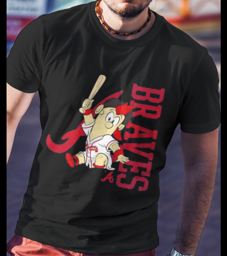 Atlanta Braves Infant Mascot 2.0 Cartoon Batting Character T-Shirt
