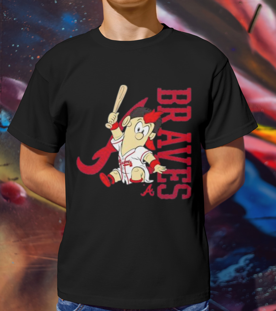 Atlanta Braves Infant Mascot 2.0 Cartoon Batting Character T-Shirt