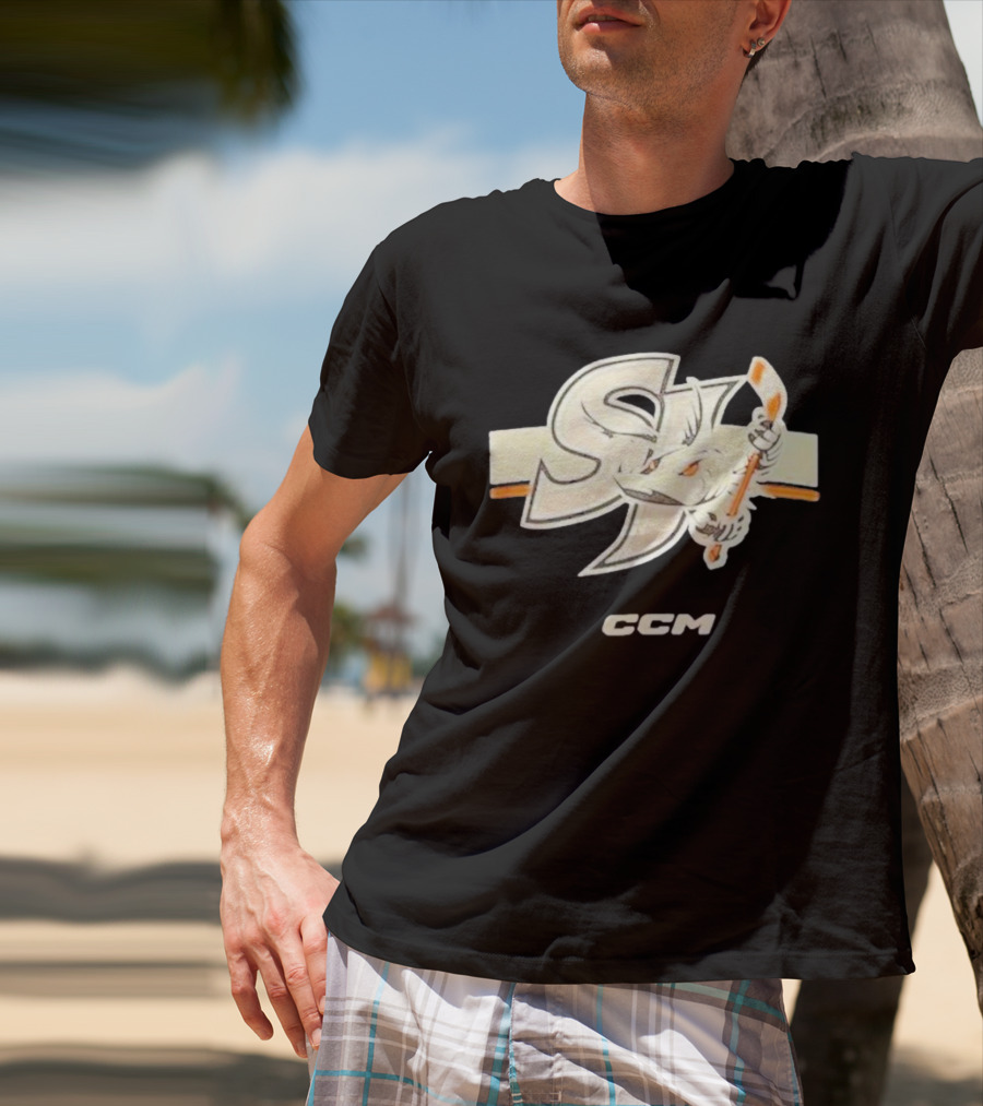 Awesome CCM San Jose Barracuda Crest CCM T-Shirt