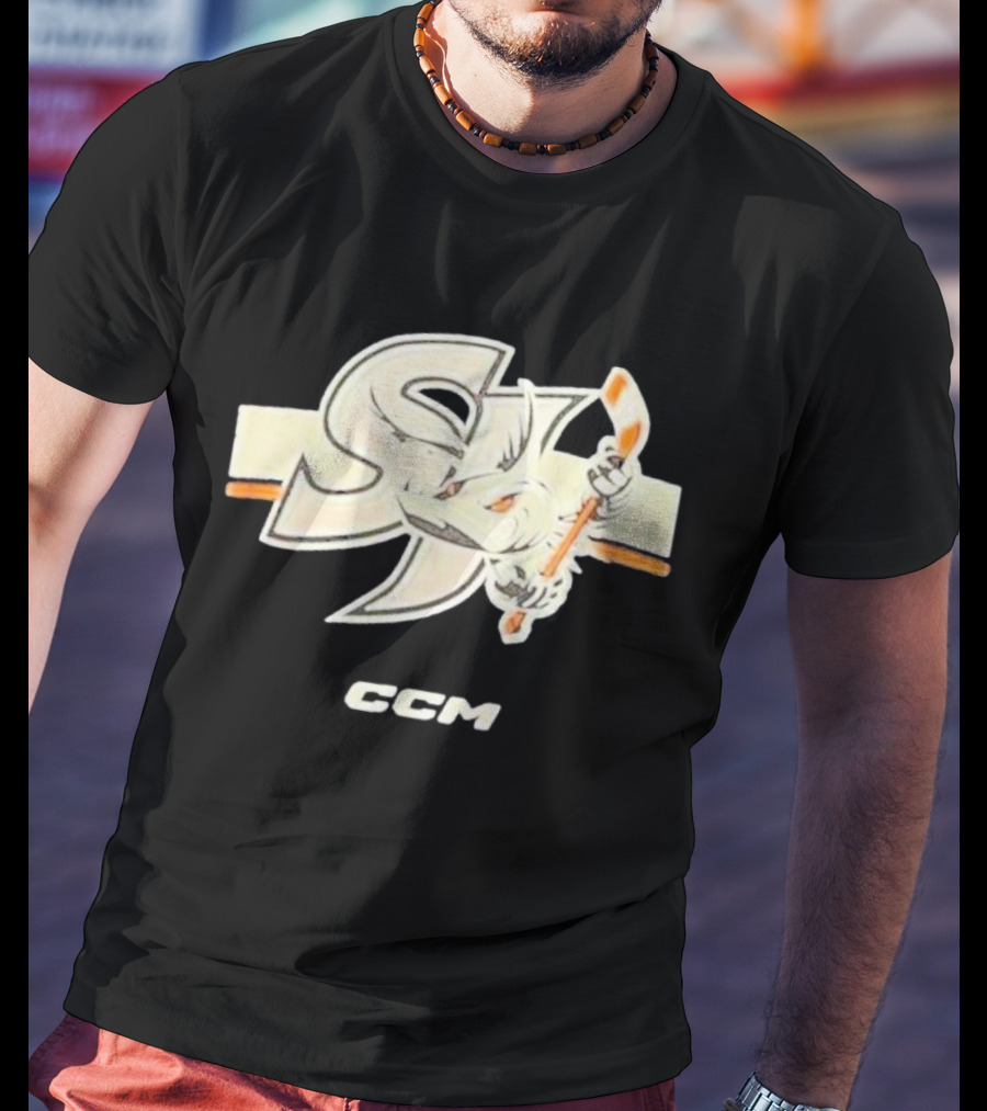 Awesome CCM San Jose Barracuda Crest CCM T-Shirt