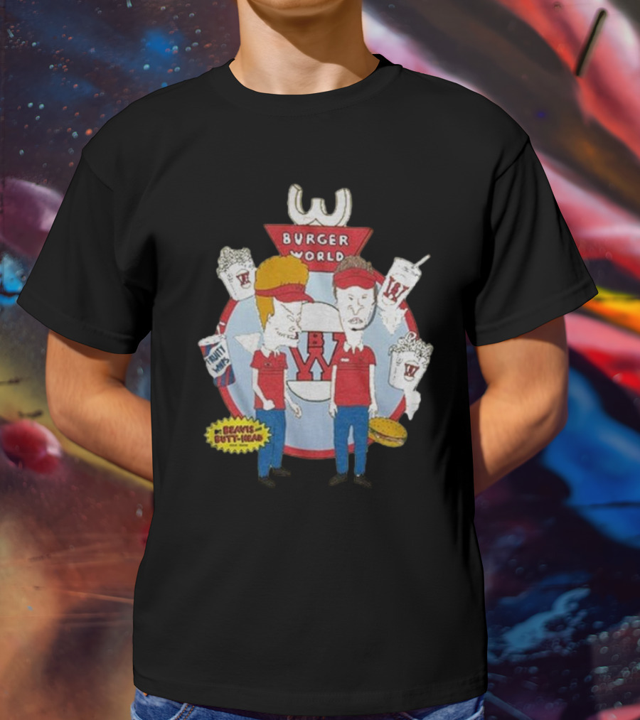 Burger World Beavis And Butt-Head Drink Fries T-Shirt