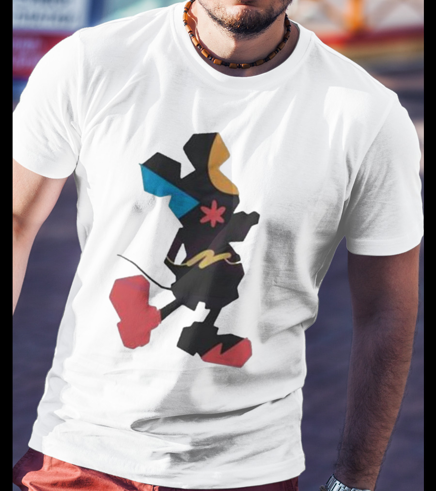 Disney World Funny Mickey Stands Abstract Colorful T-Shirt