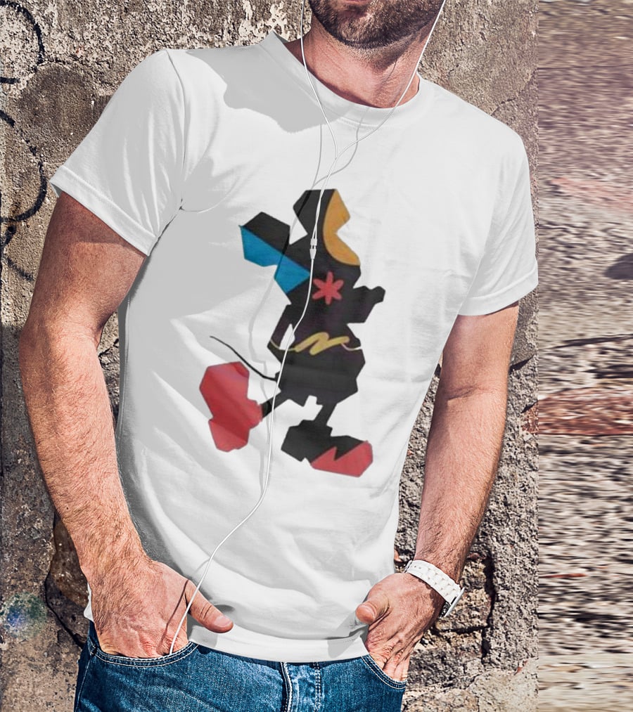 Disney World Funny Mickey Stands Abstract Colorful T-Shirt