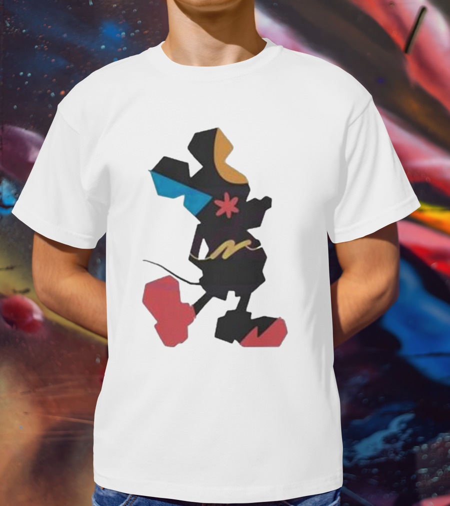 Disney World Funny Mickey Stands Abstract Colorful T-Shirt