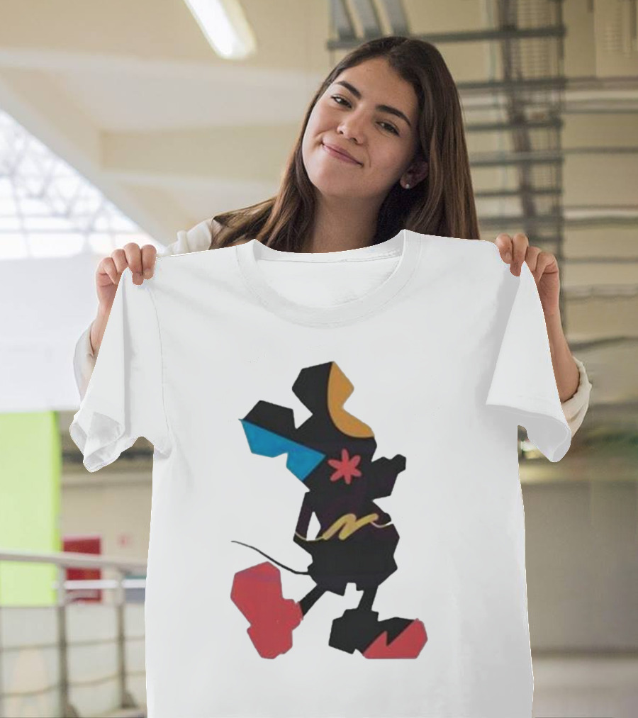 Disney World Funny Mickey Stands Abstract Colorful T-Shirt