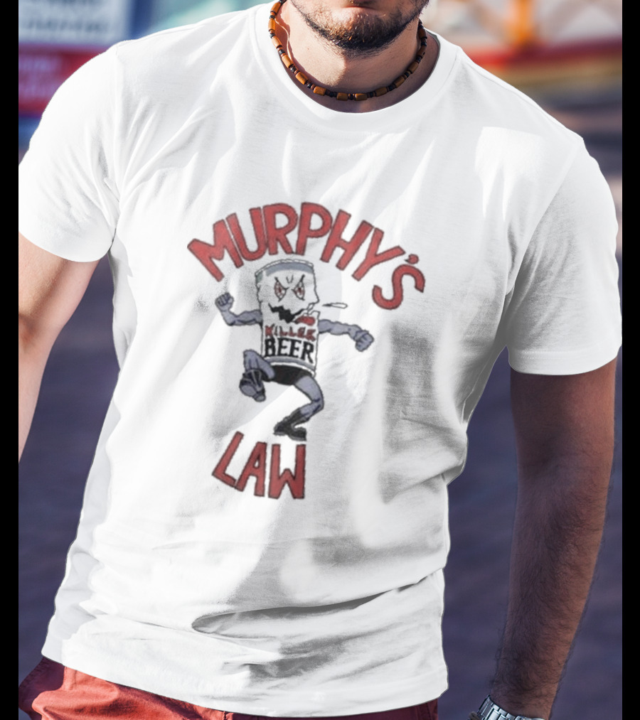 Murphy's Law Killer Beer Can Cartoon T-Shirt