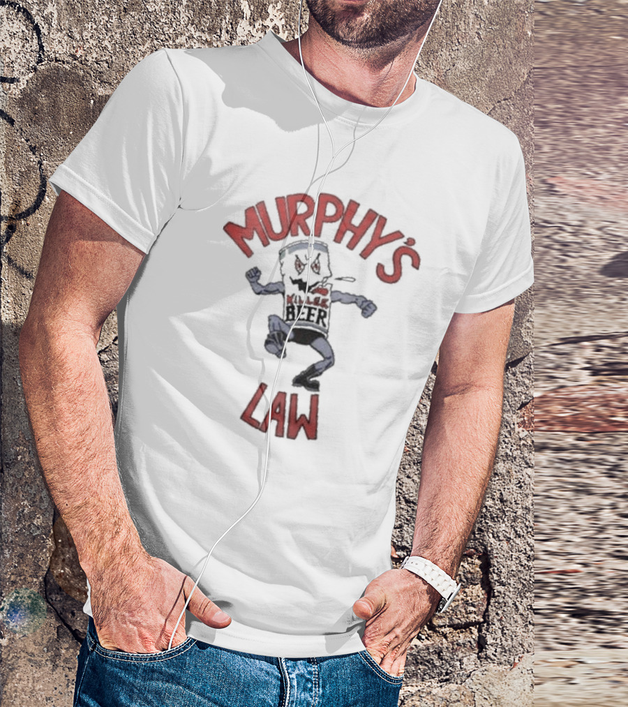 Murphy's Law Killer Beer Can Cartoon T-Shirt