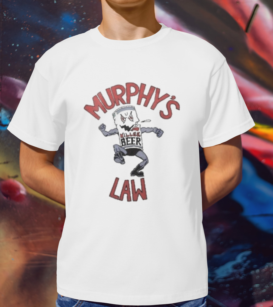 Murphy's Law Killer Beer Can Cartoon T-Shirt