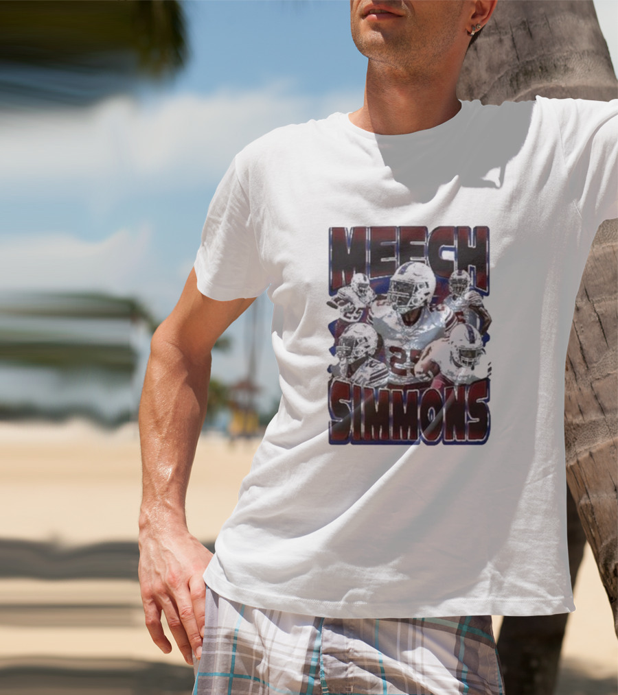 Meech Simmons Number 25 Football Player Sports Collage T-Shirt