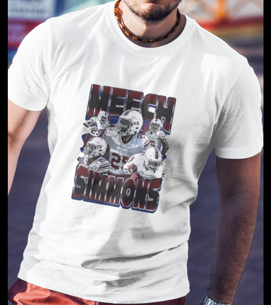 Meech Simmons Number 25 Football Player Sports Collage T-Shirt