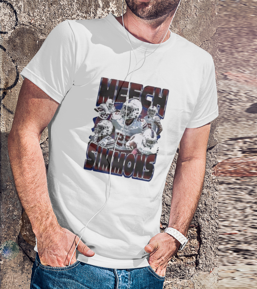Meech Simmons Number 25 Football Player Sports Collage T-Shirt