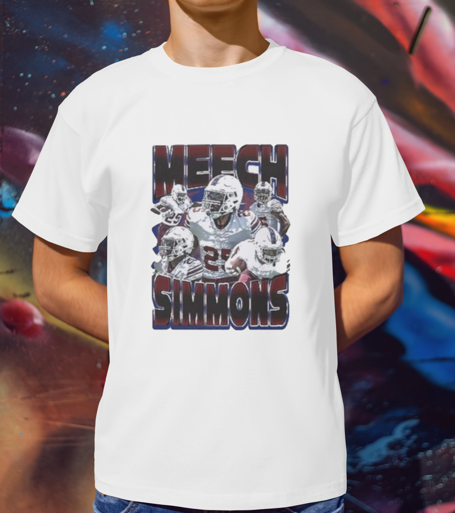 Meech Simmons Number 25 Football Player Sports Collage T-Shirt
