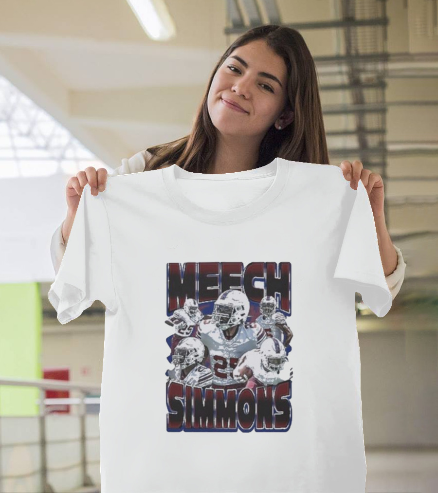 Meech Simmons Number 25 Football Player Sports Collage T-Shirt