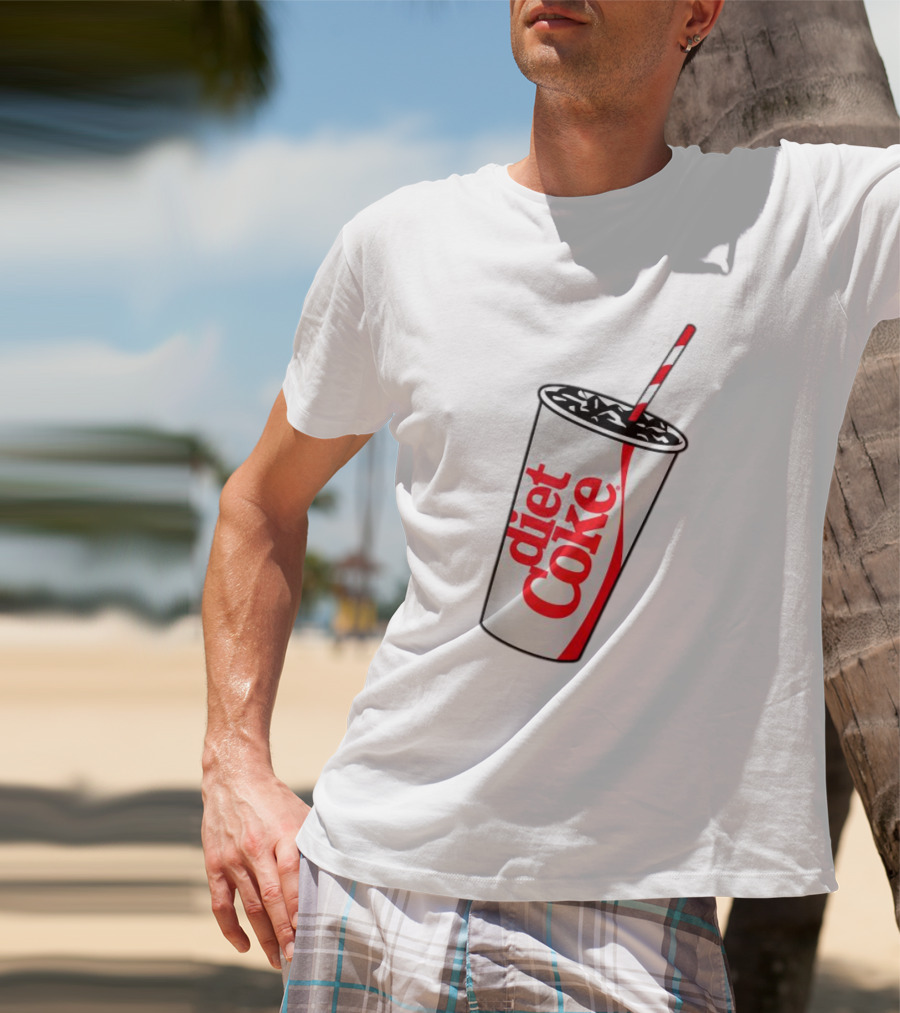 Coca-Cola Diet Coke Cup With Straw Heart Bubbles T-Shirt