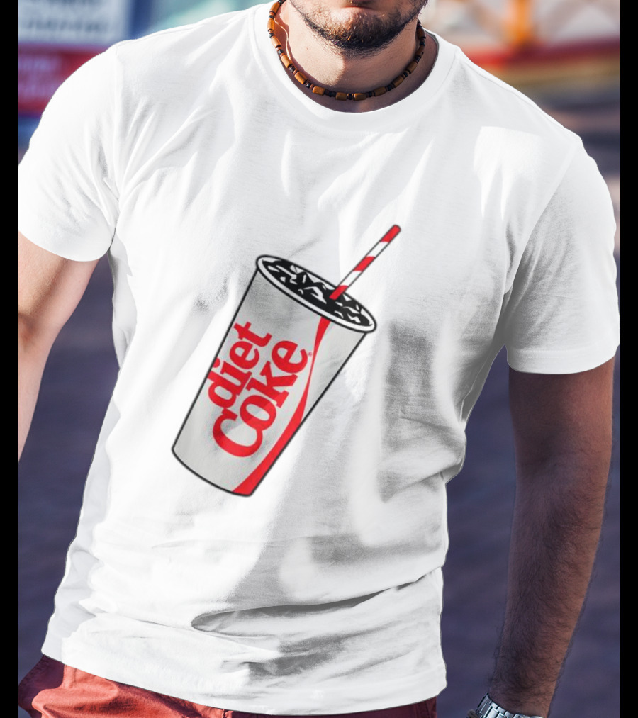 Coca-Cola Diet Coke Cup With Straw Heart Bubbles T-Shirt