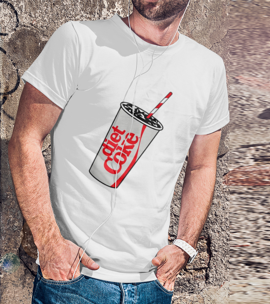 Coca-Cola Diet Coke Cup With Straw Heart Bubbles T-Shirt
