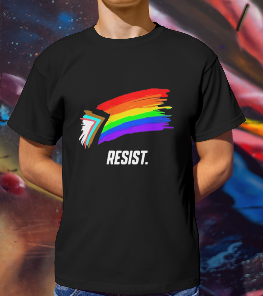 Resist Pride Equality Florida Rainbow Brushstroke T-Shirt
