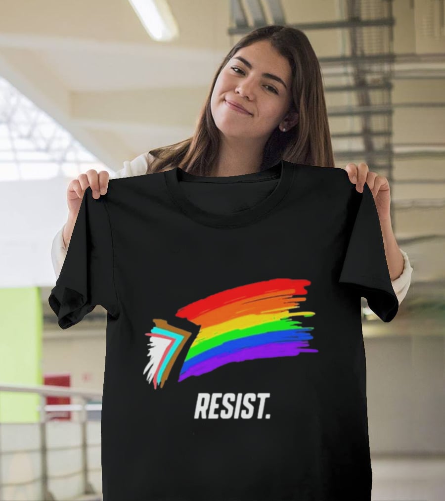 Resist Pride Equality Florida Rainbow Brushstroke T-Shirt
