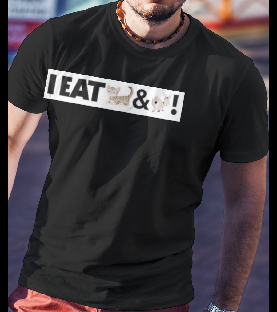 I Eat Cat And Donkey Cartoon Animals T-Shirt